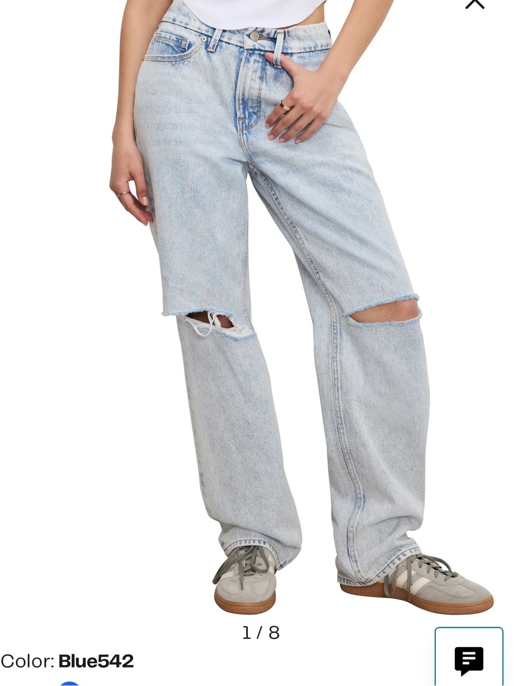 Good American 90’s jeans in Blue 542